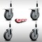 Service Caster 5'' SS Thermoplastic Rubber Swivel 7/8'' Expanding Stem Caster Set 2 Total Lock Brakes, 4PK SCC-SSEXTTL20S514-TPRB-2-S-2-78 - alternate 4